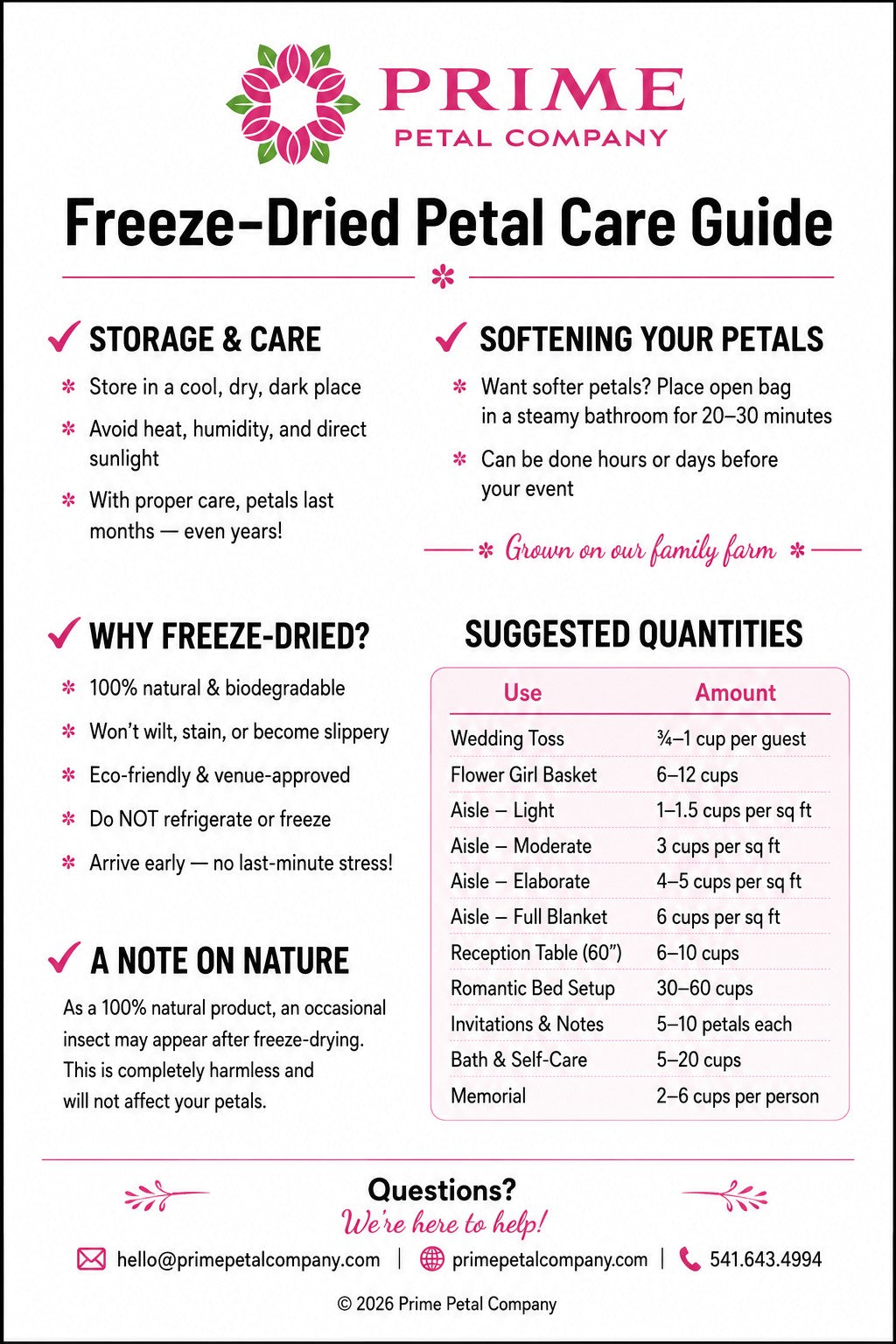Freeze-dried wedding petal care and storage guide – Prime Petal Company