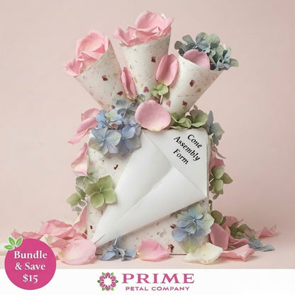 Ever After Blend™ Complete Wedding Petal Kit – 25 Cups Petals & 20 Cones