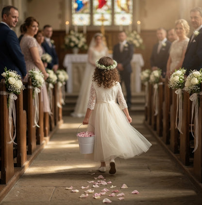 Flower girl petal pail with real rose petals for weddings – Prime Petal Company