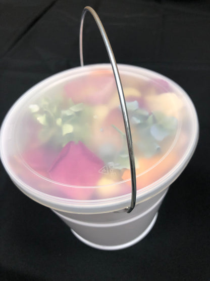 Flower girl petal pail with real rose petals for weddings – Prime Petal Company