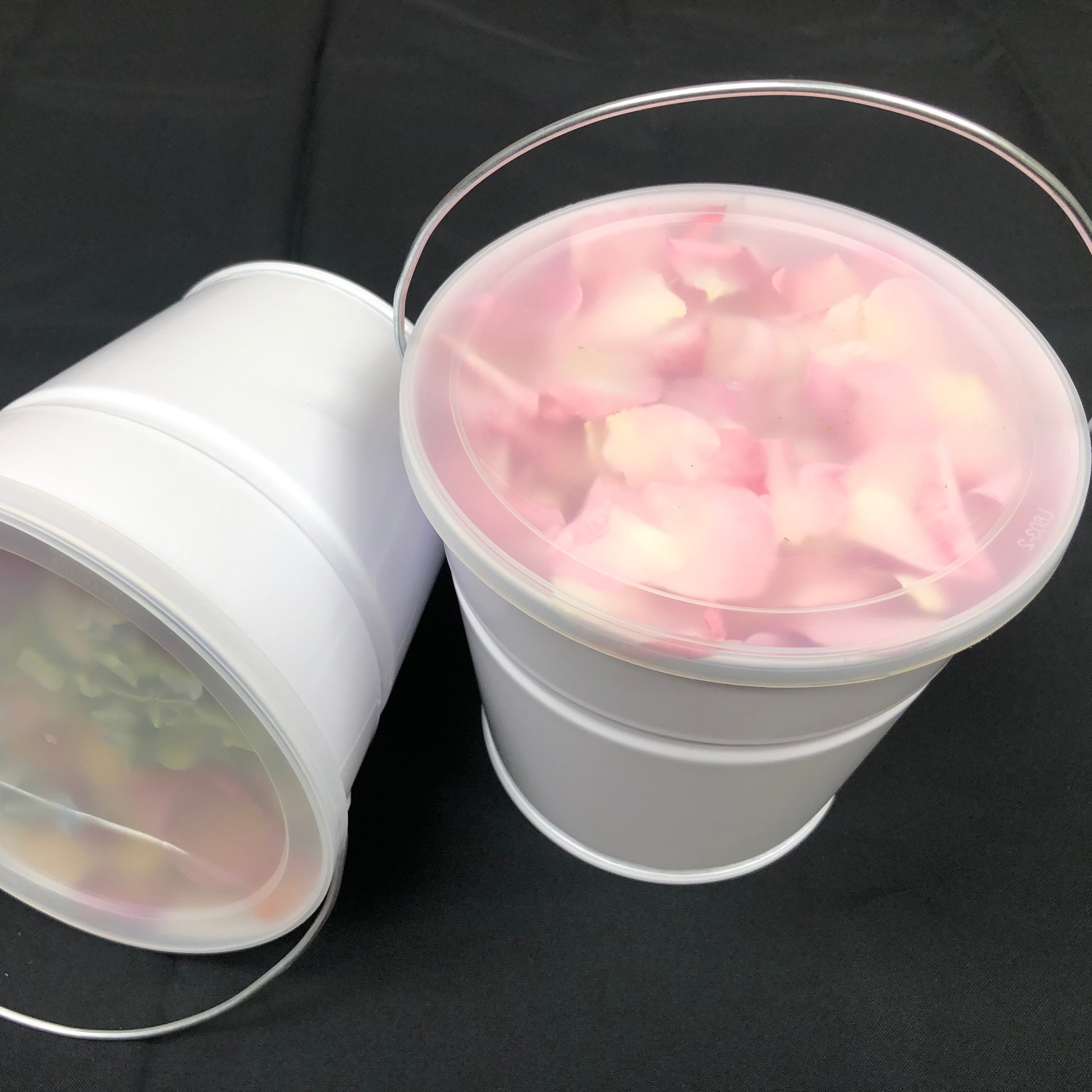 Flower girl petal pail with real rose petals for weddings – Prime Petal Company