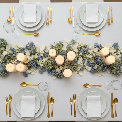 Whisper Garden Blend freeze-dried petals as wedding reception table centerpiece with candles – Prime Petal Company Wedding table centerpiece Whisper Garden Blend